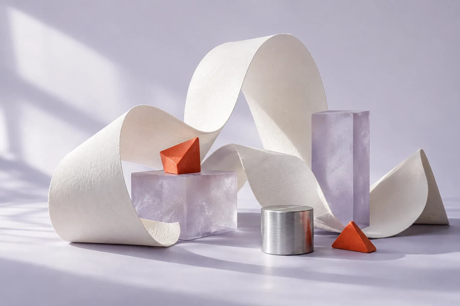 A carefully arranged collection of sculptural forms and visual connections